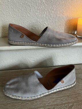 Verbenas Carmen Suede Leather Slip On Flats Espadrilles Size 11 EU 41